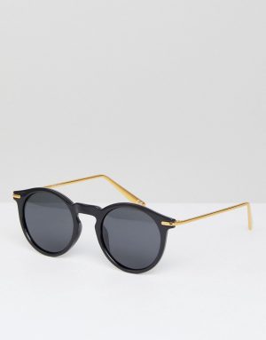 ASOS Round Sunglasses With Polarised Lens And Metal Arms