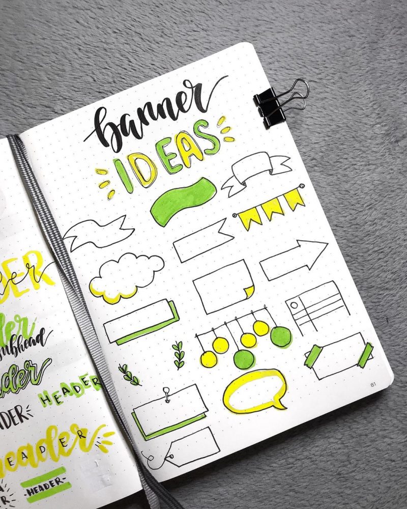 Looking for Bullet Journal Header ideas and Inspiration? Whether you use banners in your BuJo or not, you will love these ideas! Get creative with these easy to follow bullet journal spread ideas you'll love #bulletjournal #bujo