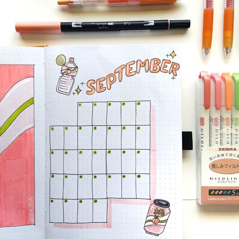September Calendar BuJo TheFab20s
